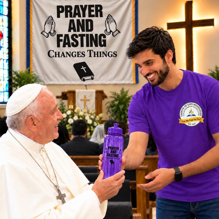 Lights Of Life Ministries Water Bottle in Purple Color