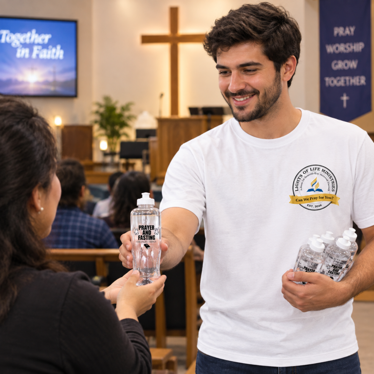 Lights Of Life Ministries Water Bottle in White Color