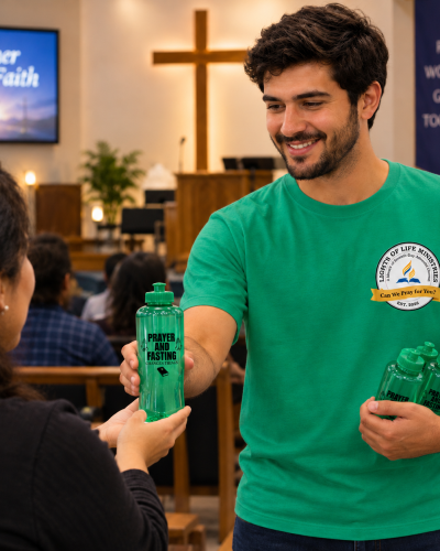 Lights Of Life Ministries Water Bottle in Green Color