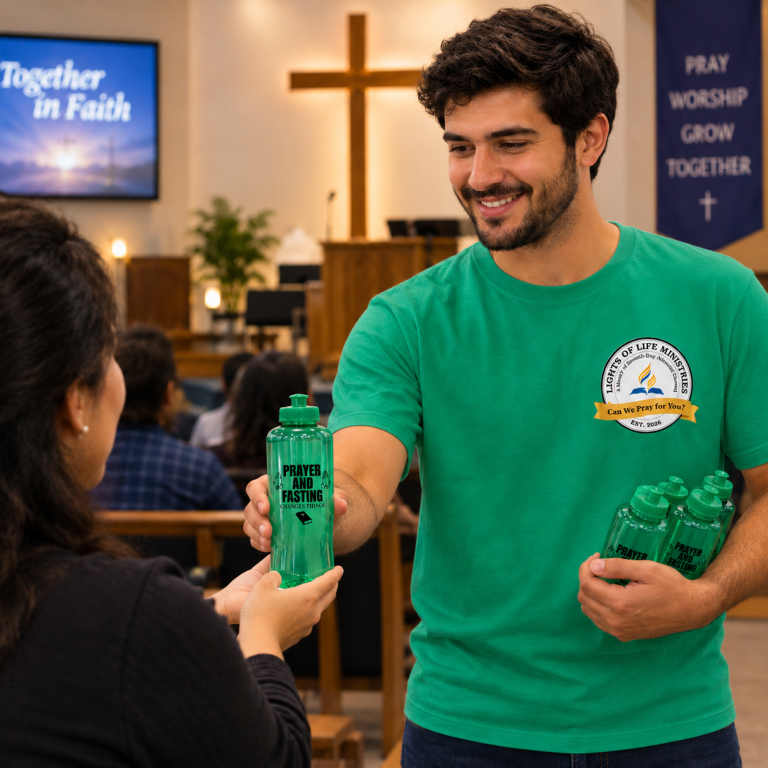 Lights Of Life Ministries Water Bottle in Green Color