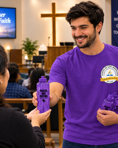 Lights Of Life Ministries Water Bottle in Purple Color